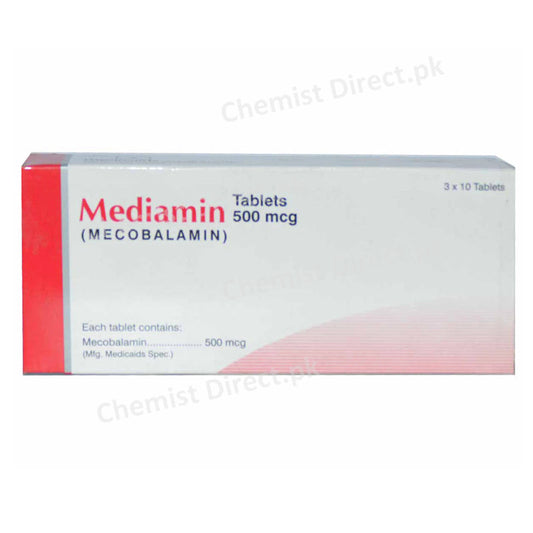 Mediamin 500mcg Tablet MEDICAIDS Vitamin B12 Mecobalamin