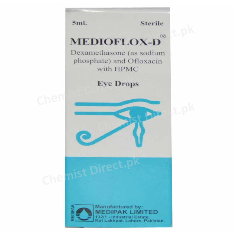 Medioflox D Eye Drops Medipak Pharma Anti Inflammatory Anti Infective Ofloxacin 0.3 Dexamethasone 0.1
