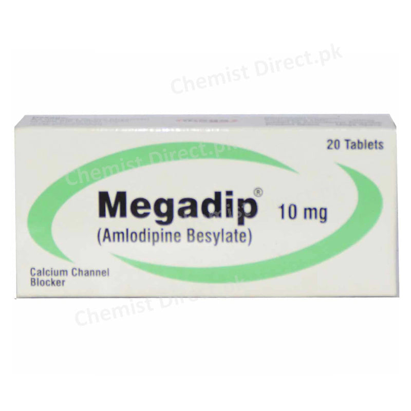 Megadip 10mg Tablet Mega Pharmaceuticals Ltd Calcium Channel Blocker Amlodipine Besylate