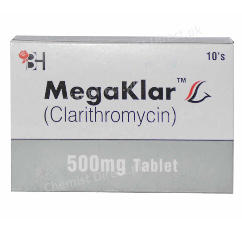 Megaklar 500mg Tablet Barrett Hodgson Pakistan Pvt Ltd Macrolide Anti Bacterial Clarithromycin