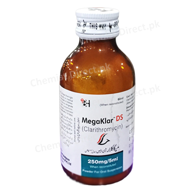 Megaklar DS Syrup 60ml Barett Hodgson Macrolide Anti Bacterial Clarithromycin