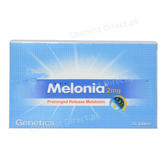 Melonia 2mg Tablet Genetics Pharmaceuticals Nutritional Supplement Melatonin