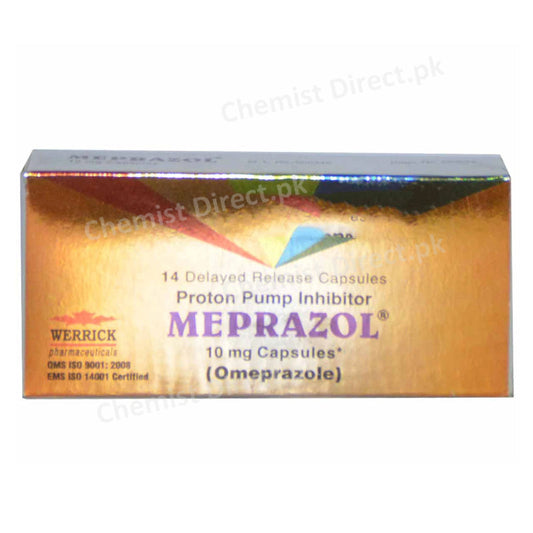 Meprazol 10mg Capsule Werrick Pharmaceuticals Anti-Ulcerant Omeprazole