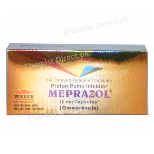 Meprazol 10mg Capsule Werrick Pharmaceuticals Anti-Ulcerant Omeprazole