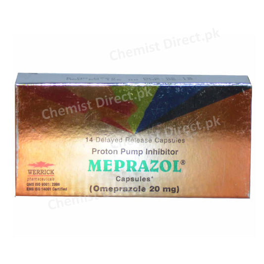 Meprazol 20mg Capsule Werrick Pharmaceuticals Anti-Ulcerant Omeprazole