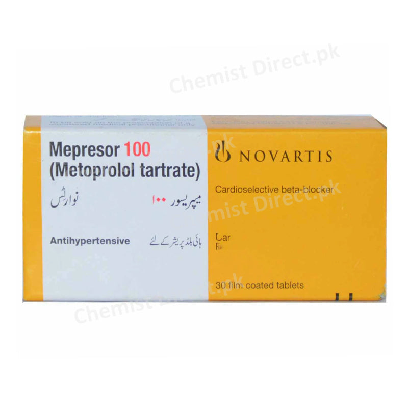Mepresor 100mg Tablet Anti-Hypertensive Metoprolol Novartis Pharma