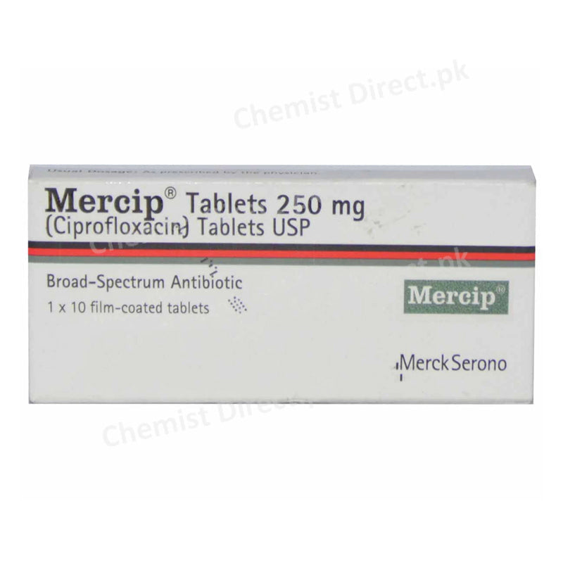 Mercip 250mg Tablet Martin Dow Pharmaceuticals Ciprofloxacin Anti-Bacterial