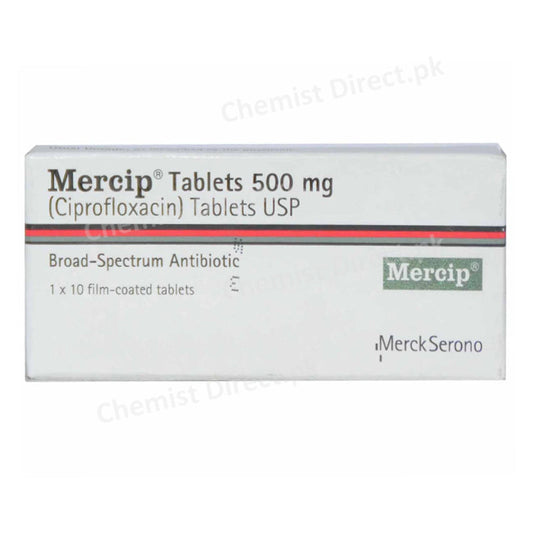 Mercip 500mg Tablet Martin Dow Pharmaceuticals Anti-Bacterial Ciprofloxacin Antibiotic