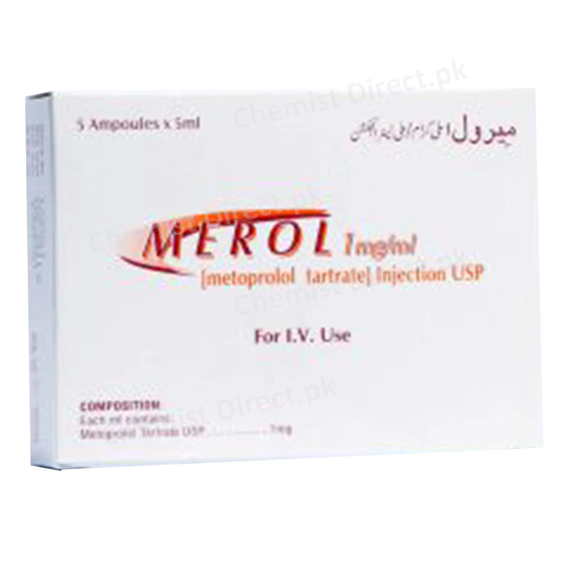 Merol 1mg Ml Injection Atco Laboratories Pvt Ltd Anti Hypertensive Metoprolol Tartarate