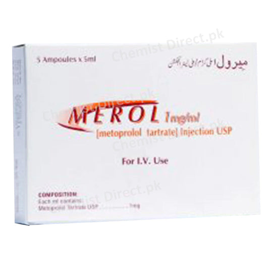 Merol 1mg Ml Injection Atco Laboratories Pvt Ltd Anti Hypertensive Metoprolol Tartarate