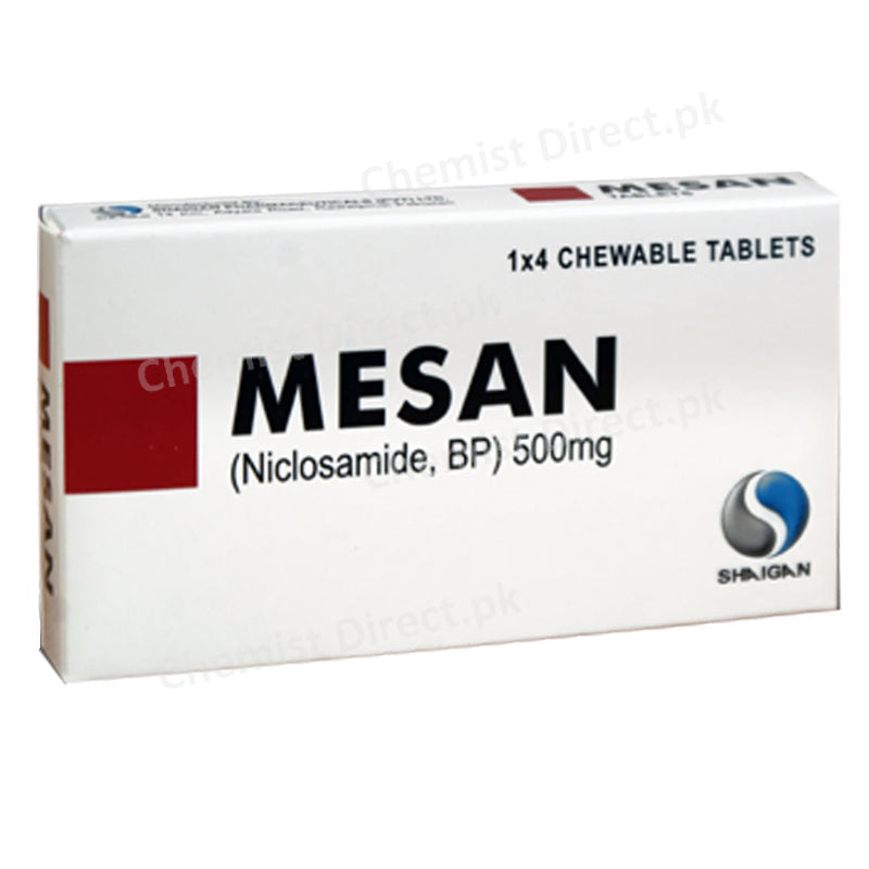 Mesan 500mg Tablet Shaigan Pharmaceuticals Anthelmintics Niclosamide