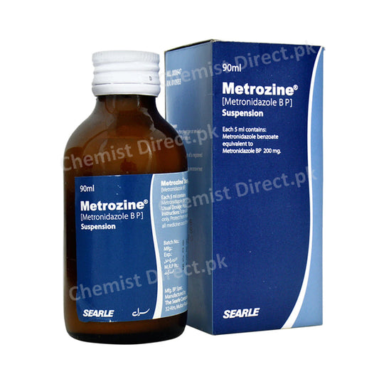 Metrozine Syrup 90ml Metronidazole BP Searle Pakistan Anti-Amoebic