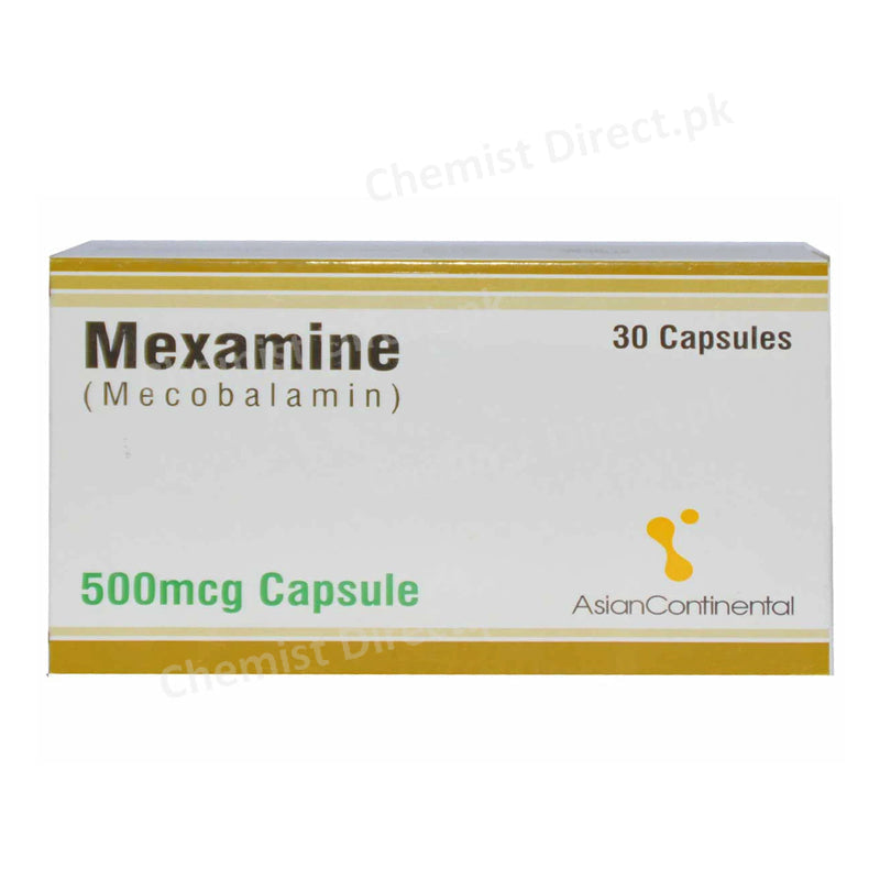 Mexamine 500mcg Capsule Asian Continental Pharma Mecobalamin