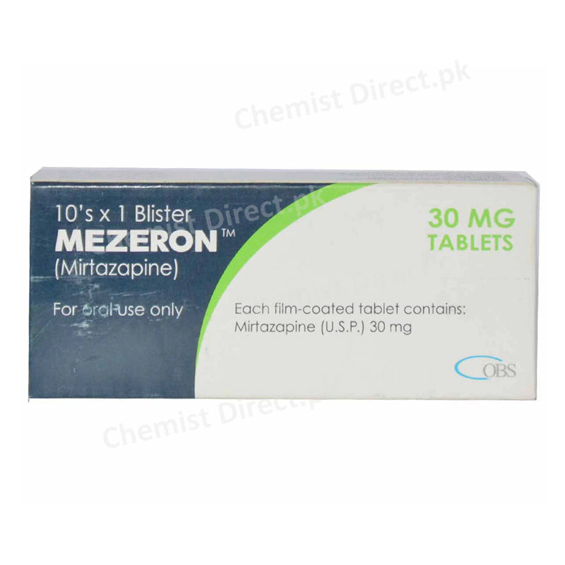 Mezeron 30mg Tablet Obs Pharma Anti-Depressant Mirtazapine