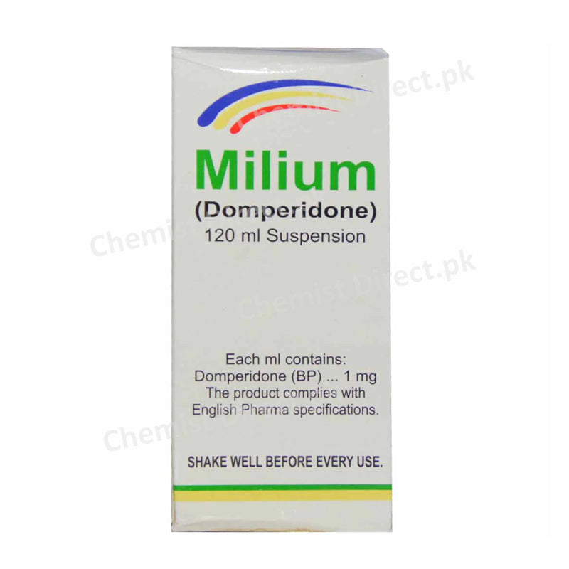 Milium Syrup 120ml Suspension Domperidone English pharma Gastroprokinetics
