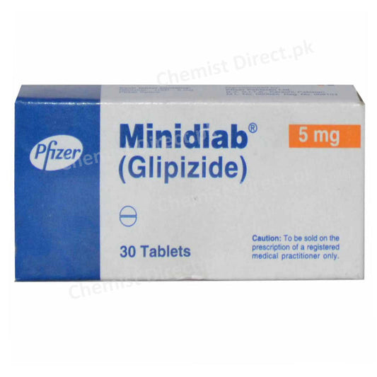 Minidiab 5mg Tablet Pfizer Pakistan Oral Hypoglycemic Glipizide