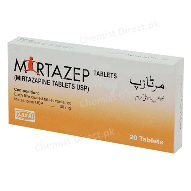     Mirtazep 30mg Tablet Zafa Pharma Anti Depressant Mirtazapine 