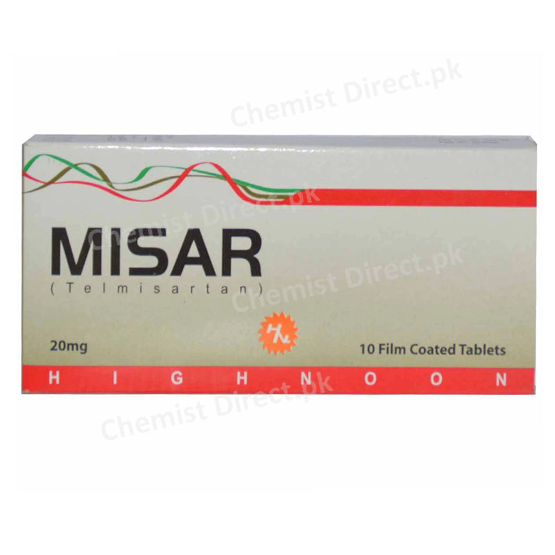 Misar 20mg Tablet Highnoon Laboratories LTD Anti Hypertensive Telmisartan Angiotensinllantagonist 
