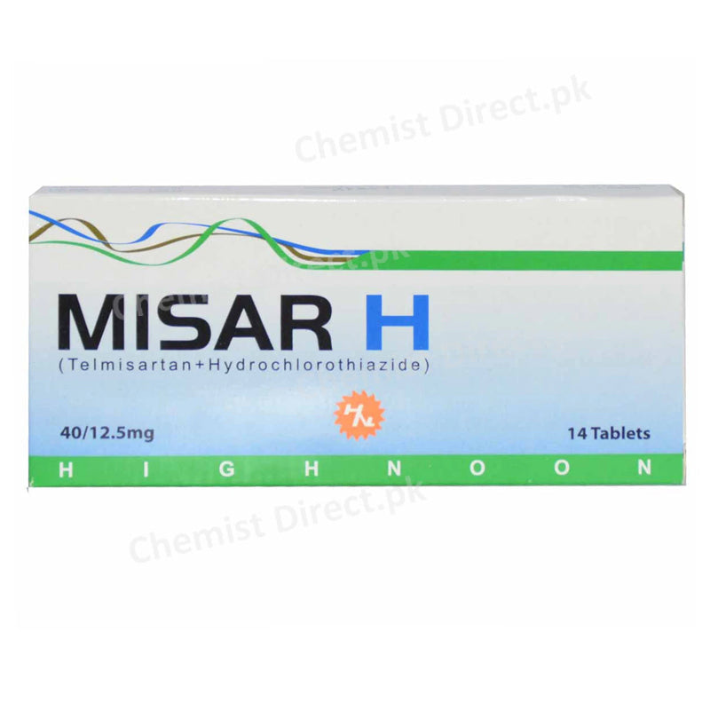 Misar H 40 12.5mg Tablet Highnoon Laboratories LTD Anti Hypertensive Telmisartan 40mg Hydrochlorothiazide 12.5mg 