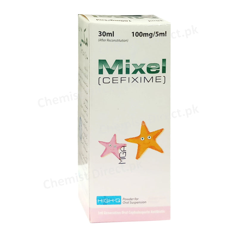 Mixel Suspension 100mg/5ml 30ml Cephalosporin Antibiotic Cefixime High Q Pharmaceuticals