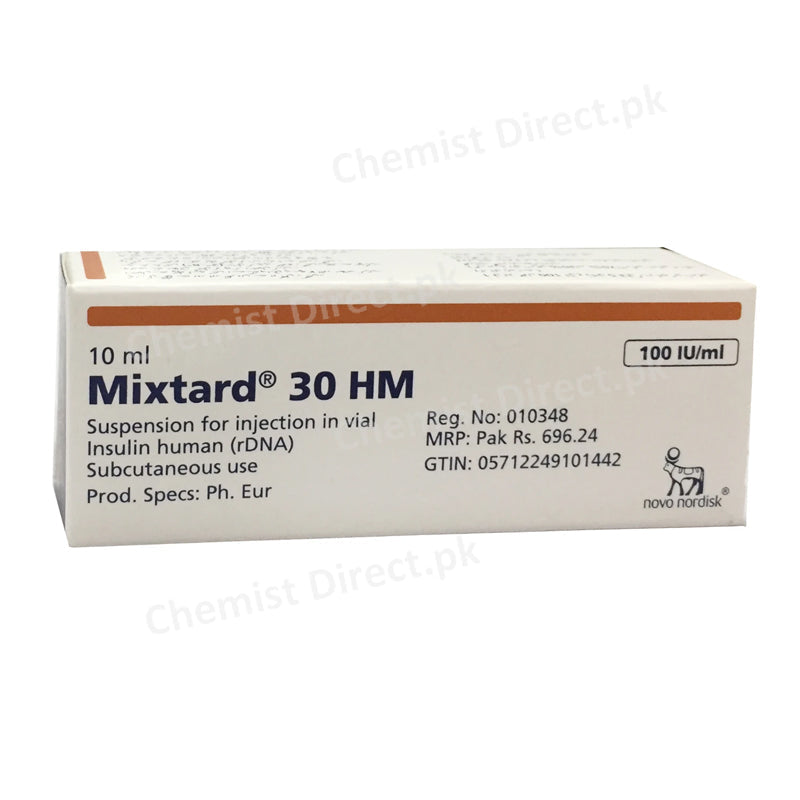 Mixtard 30hm 100IU Vail Injection Human Soluble Insulin 30% Isophane Insulin 70% Novo Nordisk pharma