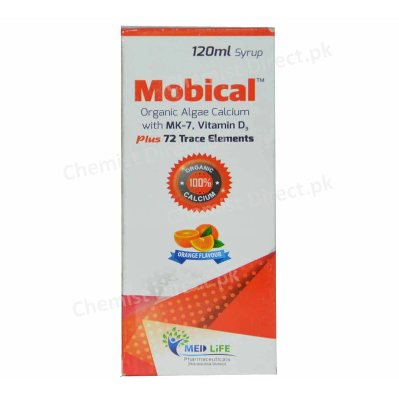 Mobical 120ml Syrup Mid life Pharma Organic Algae Calcium