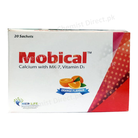 Mobical Sachet Calcium MK-7 Vitamin D3 Mid life Pharma Orange Flavour