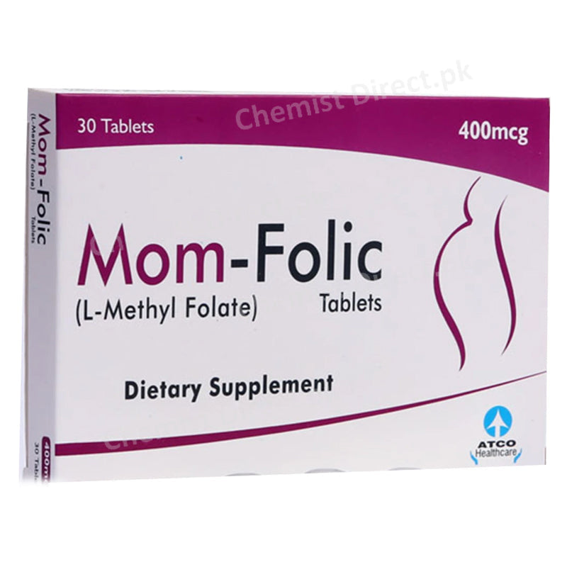 Mom Folic 400mcg Tablet Atco Pharma L Methyl Folate