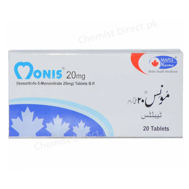 Monis 20m Tablet Maple Pharmaceutical Pvt Ltd Nitrates Isosorbide Mononitrate