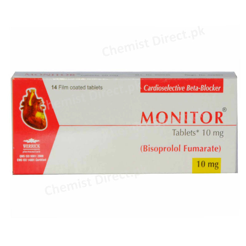 Monitor 10mg Tablet Werrick Pharmaceuticals Anti Hypertensive Bisoprolol Fumarate