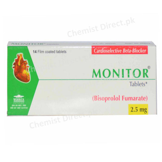 Monitor 2.5mg Tablet Werrick Pharmaceuticals Anti Hypertensive Bisoprolol Fumarate