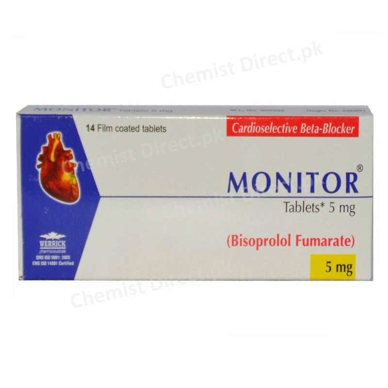 Monitor 5mg Tablet Werrick Pharmaceuticals Anti Hypertensive Bisoprolol Fumarate