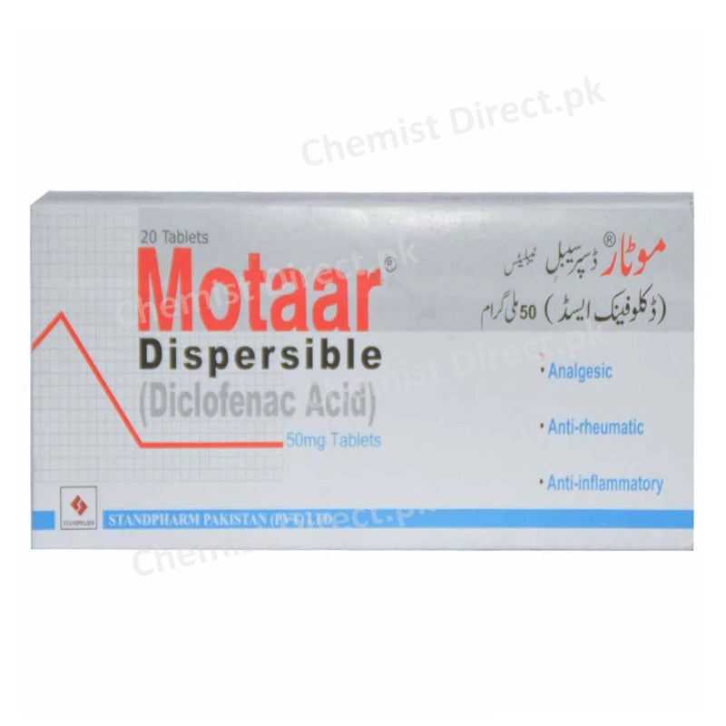 Motaar 50mg Tablet Standpharm Diclofenac Acid Nsaid Dispersible