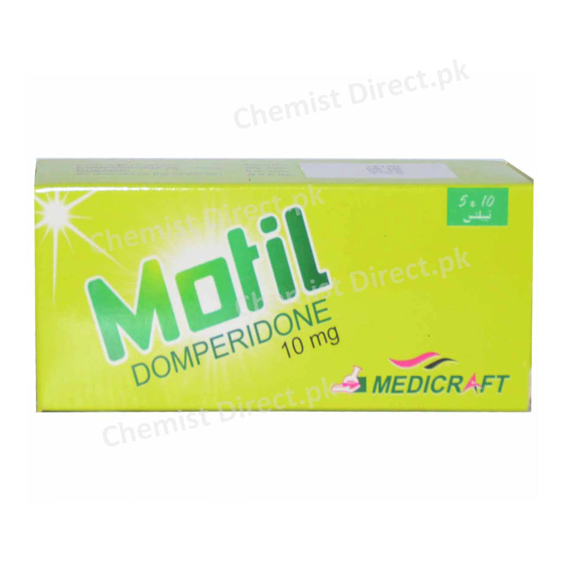 Motil 10mg Tablet Medicraft Pharmaceutical Domperidone Gastroprokinetic