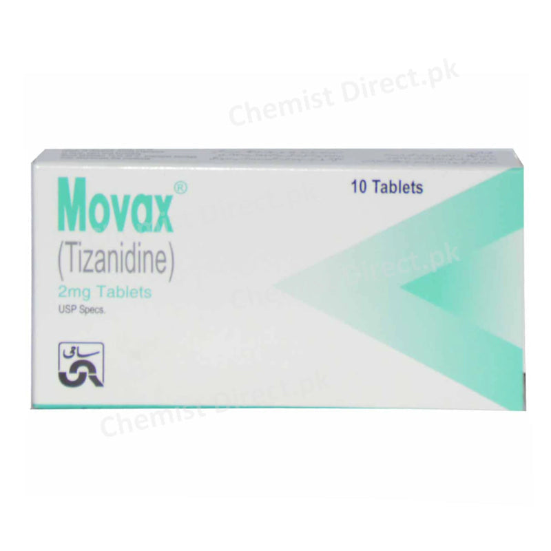 Movax 2mg Tablet Tizanidine Sami Pharmaceuticals Skeletal Muscle Relaxant