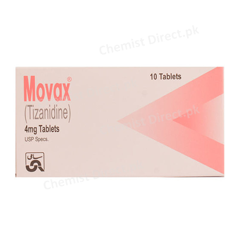 Movax 4mg Tablet Tizanidine Sami Pharmaceuticals Skeletal Muscle Relaxant