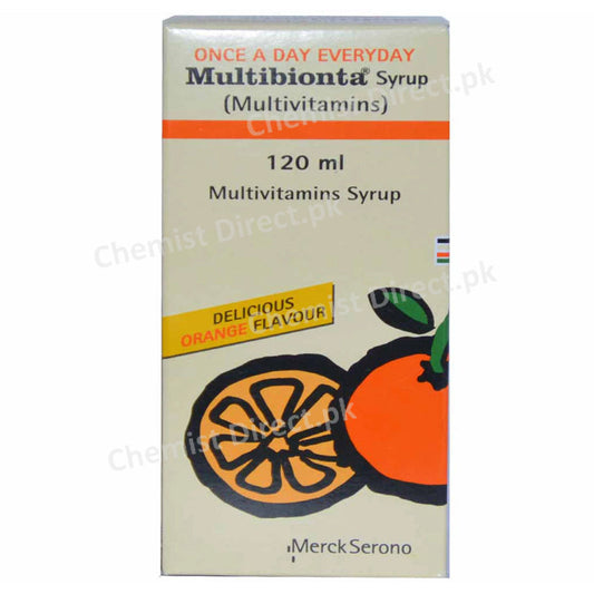 Multibionta Syrup 120ml Martin Dow Pharmaceuticals Pak Ltd Vitamin Supplement Nicotinamide 10mg Vitamin A 3000IU Vitamin B 21.2mg Vitamin B 11.5mg