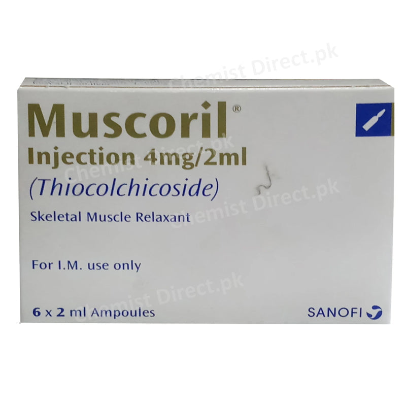 Muscoril 4mg Injection Sanofi Aventis Muscle Relaxant Thiocolchicoside