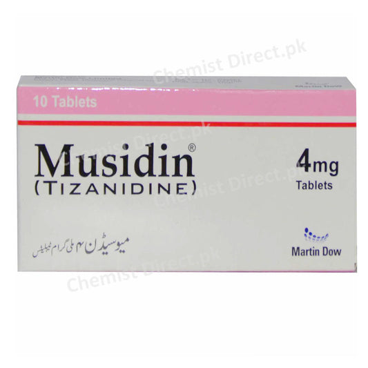Musidin 4mg Tablet Martin Dow Pharmaceutical Limited Skeletal Muscle Relaxant Tizanidine