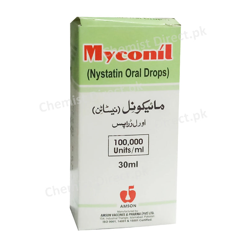 Myconil 30ml Drops Anti-Fungal Amson Pharma Nystatin 100,000 Units/ml
