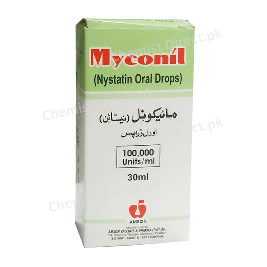 Myconil 30ml Drops Anti-Fungal Amson Pharma Nystatin 100,000 Units/ml