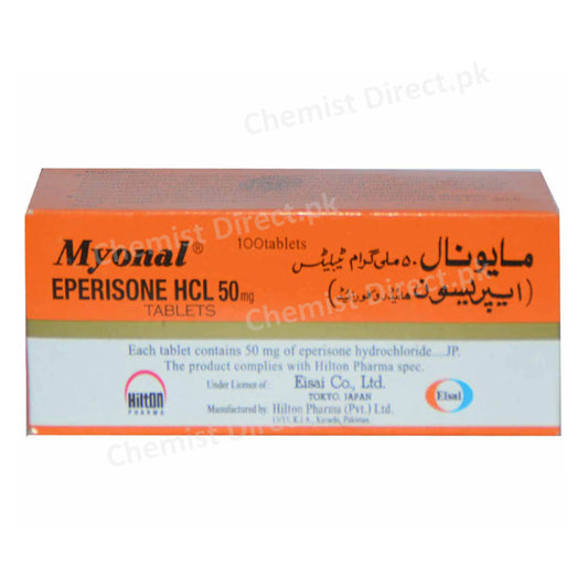 Myonal 50mg Tablet Hilton Pharma Muscle Relaxant Eperisone Hcl