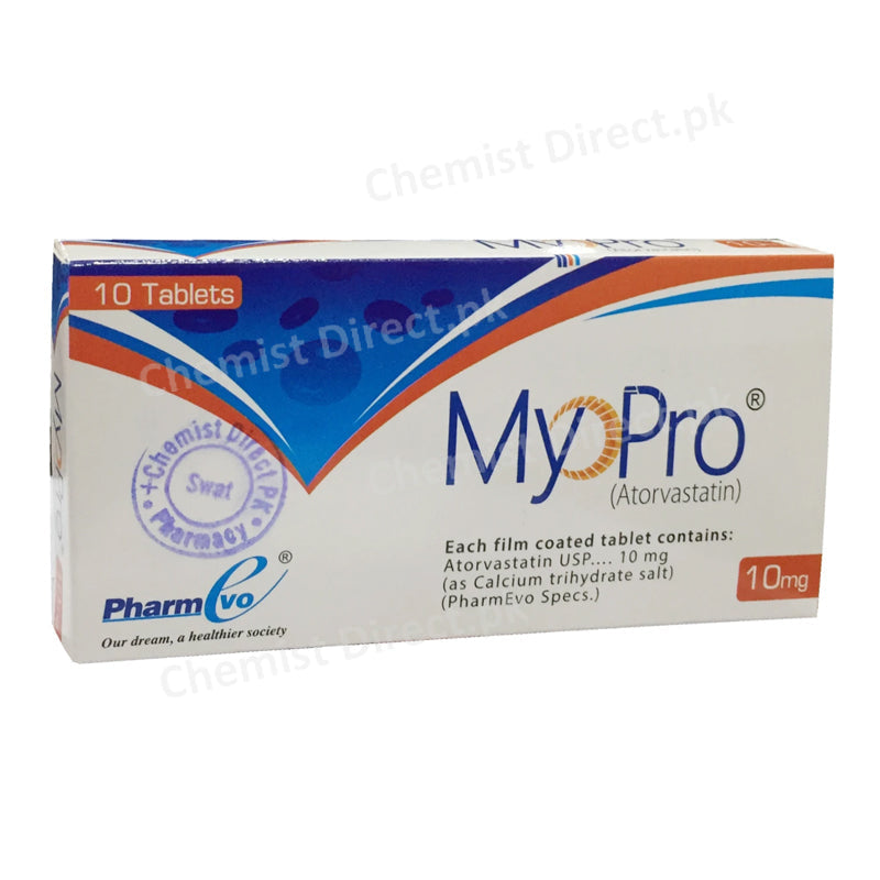 Myopro 10mg Tablet Statins Pharmevo Atorvastatin