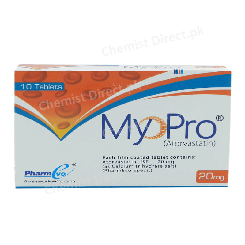 Myopro 20mg Tablet Statins Pharmevo Atorvastatin