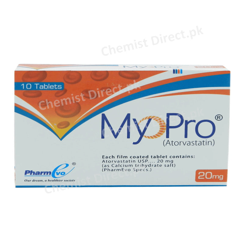 Myopro 20mg Tablet Statins Pharmevo Atorvastatin
