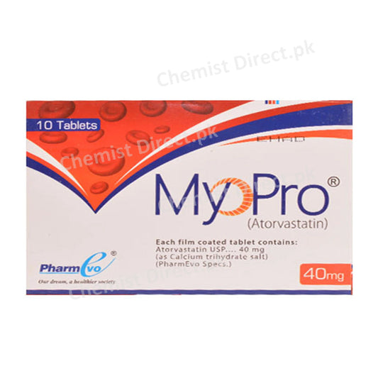 Myopro 40mg Tablet Statins Pharmevo Atorvastatin