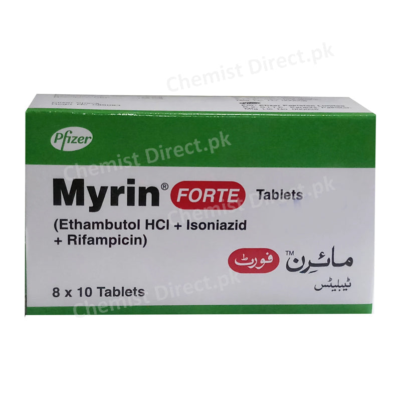 Myrin Forte Tablet Anti-Tubercular Ethambutol HCl+Isoniazid+Rifampicin+Pfizer