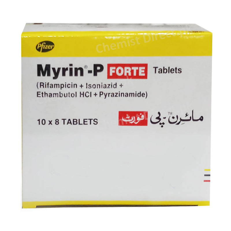 Myrin-P Fort Tablet Anti-Tubercular Ethambutol HCl+Isoniazid+Rifampicin+Pyrazinamide Pfizer