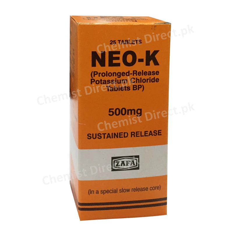 Neo-K Tablet 500mg Zafa Pharma Nutritional Supplement Prolonged-Release Potassium Chloride