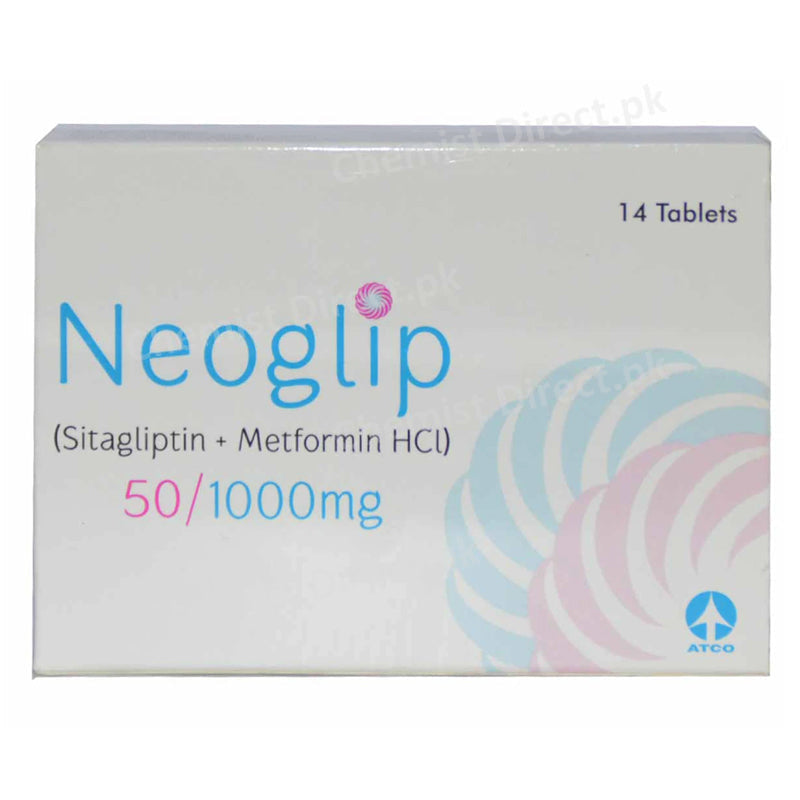 Neoglip 50 1000mg Tablet Oral Hypoglycemic Sitagliptin 50mg Metformin 1000mg